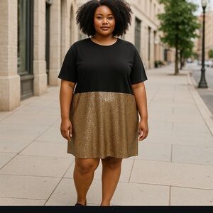 Club L Dress, Black and Gold, Women’s size 22, gorgeous plus size dress